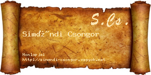 Simándi Csongor névjegykártya